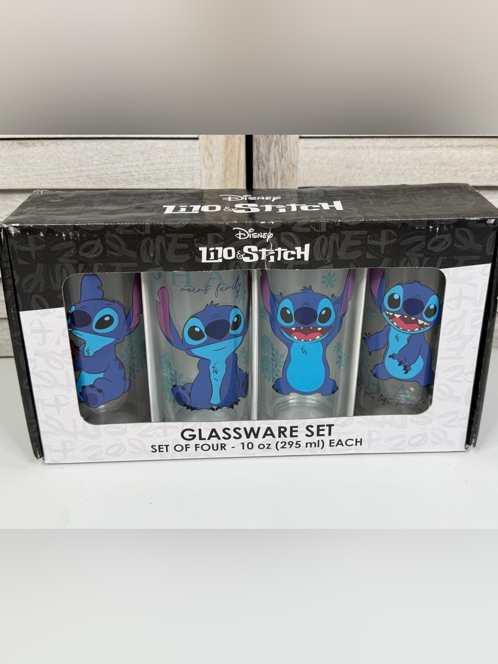 DISNEY Lilo & Stitch Glassware Set of 4 (10oz each)
